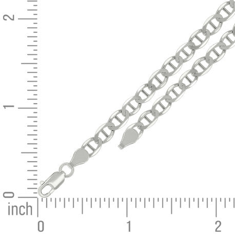 925 Sterling Silver Solid Classic Mariner Silver Chain 120 5mm