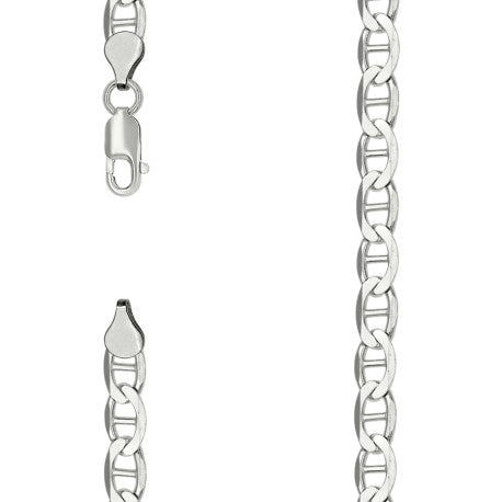 925 Sterling Silver Solid Classic Mariner Silver Chain 150 6mm