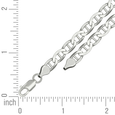 925 Sterling Silver Solid Classic Mariner Silver Chain 150 6mm