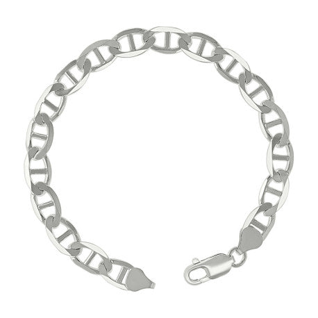 925 Sterling Silver Solid Classic Mariner Silver Chain 180 7mm