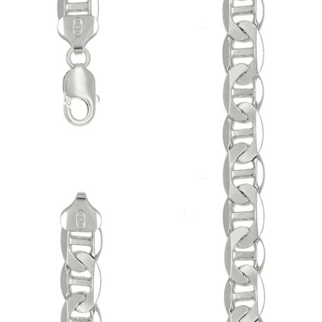925 Sterling Silver Solid Classic Mariner Silver Chain 250 9.5mm