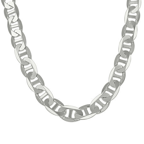 925 Sterling Silver Solid Classic Mariner Silver Chain 250 9.5mm