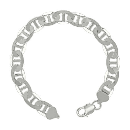 925 Sterling Silver Solid Classic Mariner Silver Chain 250 9.5mm