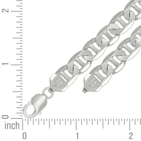 925 Sterling Silver Solid Classic Mariner Silver Chain 250 9.5mm