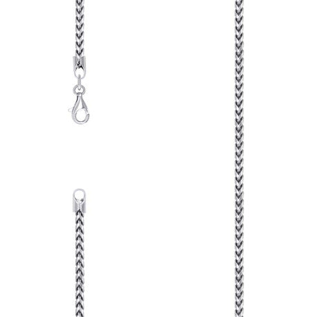 925 Silver Solid Franco Chain Rhodium 230 2.5mm