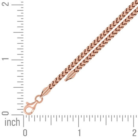 925 Silver Solid Franco Chain Rose 230 2.5mm