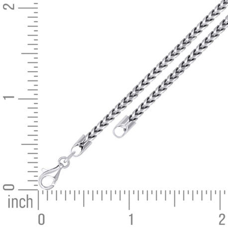 925 Silver Solid Franco Chain Rhodium 230 2.5mm