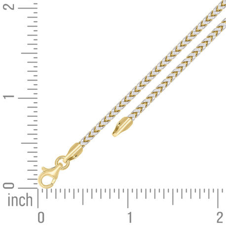 925 Silver Solid Franco Chain Two-tone 230 2.5mm