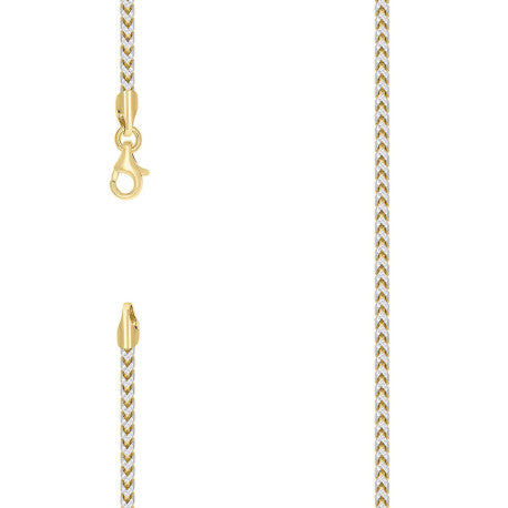 925 Silver Solid Franco Chain Two-tone 230 2.5mm