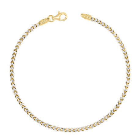 925 Silver Solid Franco Chain Two-tone 230 2.5mm