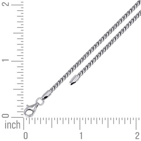 925 Silver Solid Franco Chain Rhodium 180 2mm