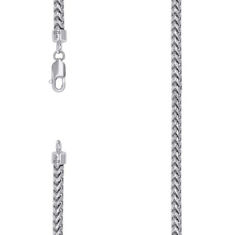 925 Silver Solid Franco Chain Rhodium 370 3.7mm