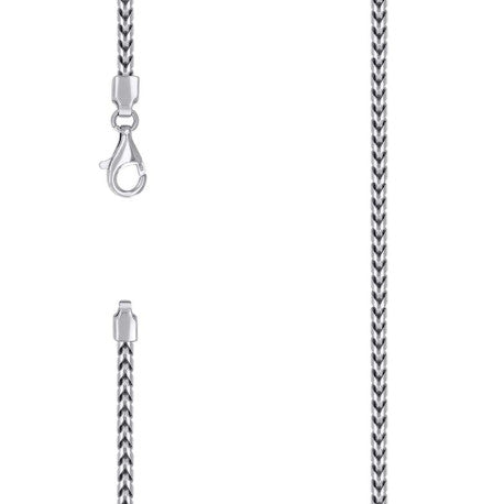 925 Silver Solid Franco Chain Rhodium 300 3mm