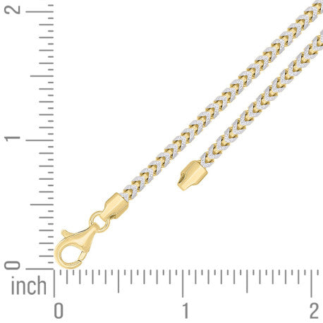 925 Silver Solid Franco Chain Two-tone 300 3mm
