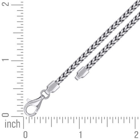925 Silver Solid Franco Chain Rhodium 300 3mm