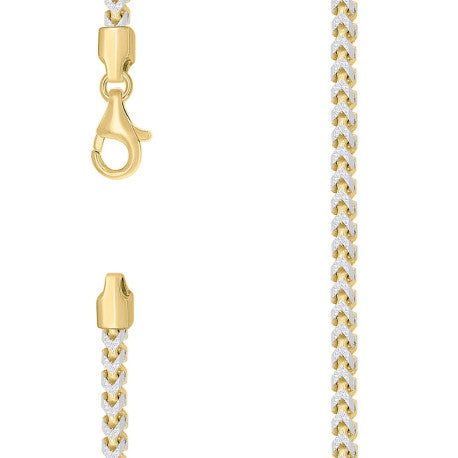 925 Silver Solid Franco Chain Two-tone 420 4.2mm