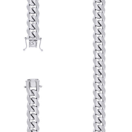 925 Sterling Silver Solid Miami Cuban Chain Rhodium 350 11.8mm
