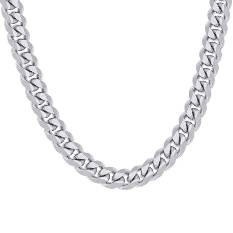 925 Sterling Silver Solid Miami Cuban Chain Rhodium 400 12.8mm