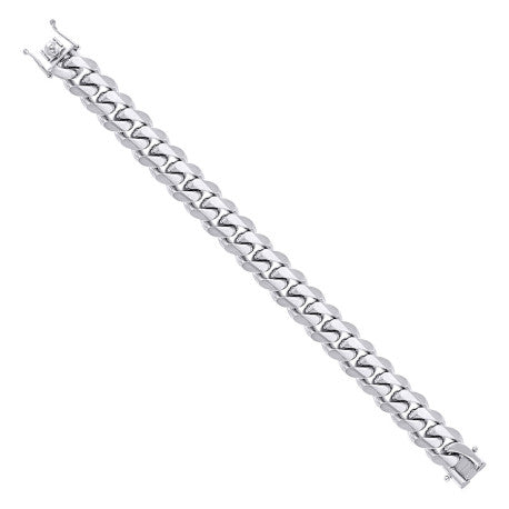 925 Sterling Silver Solid Miami Cuban Chain Rhodium 400 12.8mm