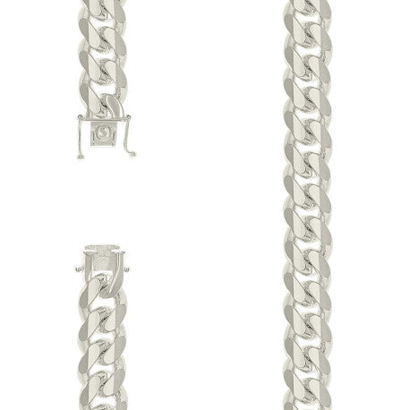 925 Sterling Silver Solid Miami Cuban Chain Silver 400 12.8mm