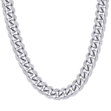 925 Sterling Silver Solid Miami Cuban Chain Rhodium 450 14.5mm