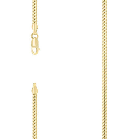 925 Sterling Silver Solid Miami Cuban Chain Yellow 080 2.6mm