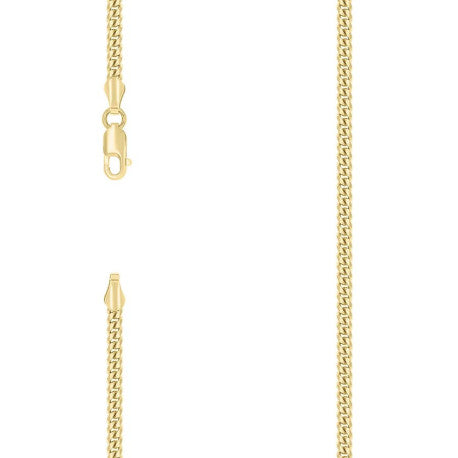 925 Sterling Silver Solid Miami Cuban Chain Yellow 080 2.6mm