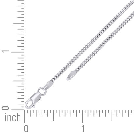 925 Sterling Silver Solid Miami Cuban Chain Rhodium 060 2mm