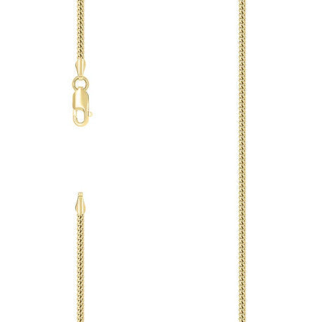 925 Sterling Silver Solid Miami Cuban Chain Yellow 060 2mm
