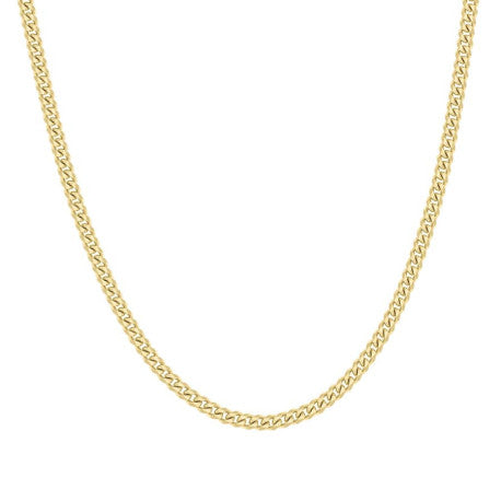 925 Sterling Silver Solid Miami Cuban Chain Yellow 100 3.5mm