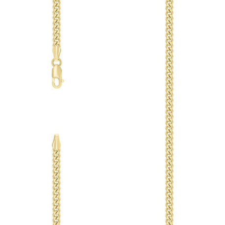 925 Sterling Silver Solid Miami Cuban Chain Yellow 100 3.5mm