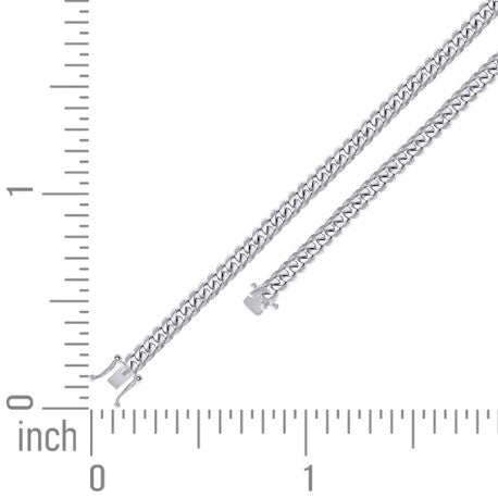 925 Sterling Silver Solid Miami Cuban Chain Rhodium 120 4.1mm