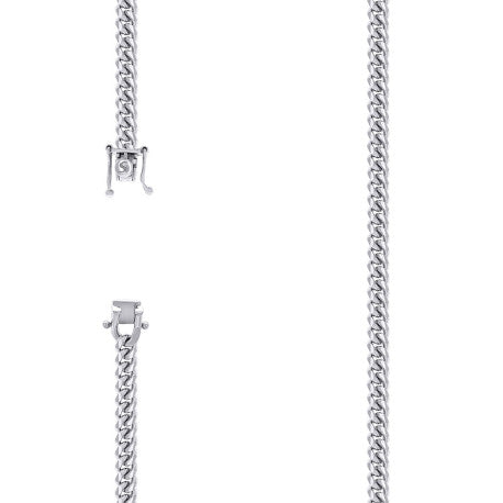 925 Sterling Silver Solid Miami Cuban Chain Rhodium 150 4.9mm