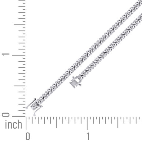 925 Sterling Silver Solid Miami Cuban Chain Rhodium 150 4.9mm