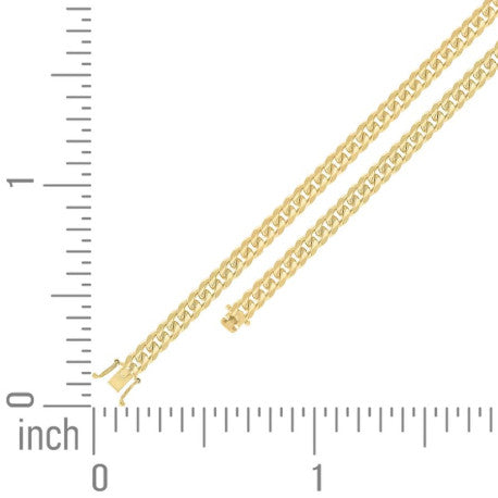 925 Sterling Silver Solid Miami Cuban Chain Yellow 150 4.9mm