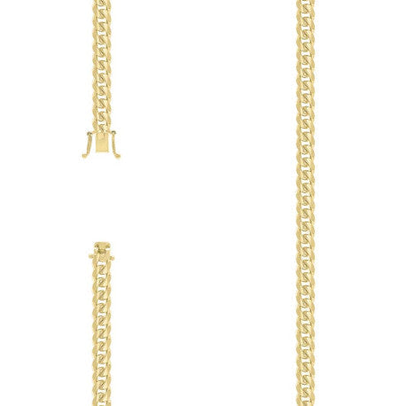 925 Sterling Silver Solid Miami Cuban Chain Yellow 150 4.9mm