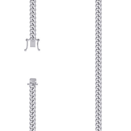 925 Sterling Silver Solid Miami Cuban Chain Rhodium 180 6.3mm
