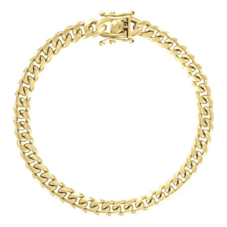 925 Sterling Silver Solid Miami Cuban Chain Yellow 180 6.3mm