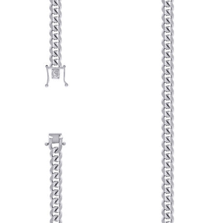 925 Sterling Silver Solid Miami Cuban Chain Rhodium 200 7mm