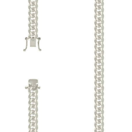 925 Sterling Silver Solid Miami Cuban Chain Silver 250 8.4mm