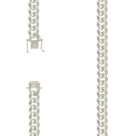 925 Sterling Silver Solid Miami Cuban Chain Silver 300 9.8mm