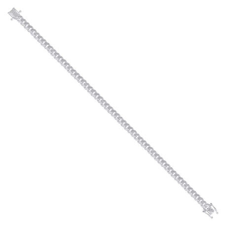 925 Sterling Silver Solid Miami Cuban Pyramid Chain Rhodium 150 4.9mm