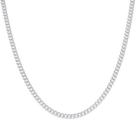 925 Sterling Silver Solid Miami Cuban Pyramid Chain Rhodium 150 4.9mm