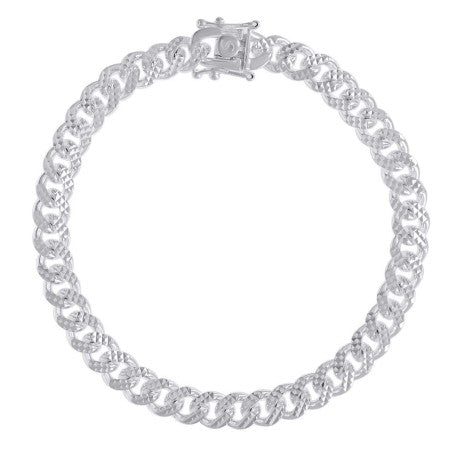 925 Sterling Silver Solid Miami Cuban Pyramid Chain Rhodium 200 7mm