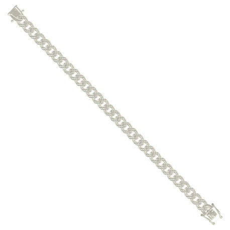 925 Sterling Silver Solid Miami Cuban Pyramid Chain Silver 250 8.4mm