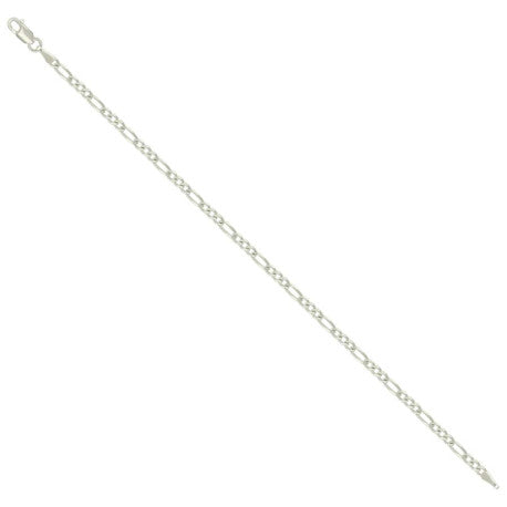 925 Sterling Silver Solid Pave Classic Figaro Silver Plated 080 3.0mm