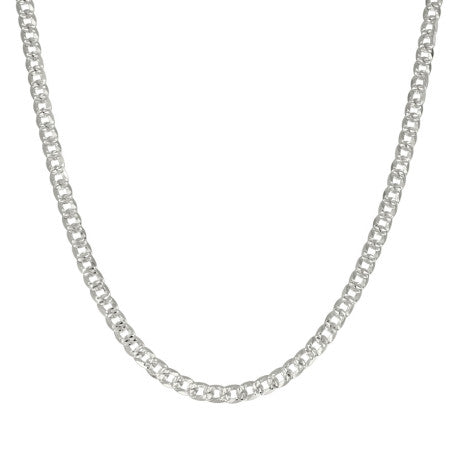 925 Sterling Silver Solid Pave Super Flat Cuban Chain Silver 100 3.7mm