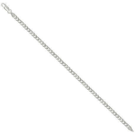 925 Sterling Silver Solid Pave Super Flat Cuban Chain Silver 100 3.7mm
