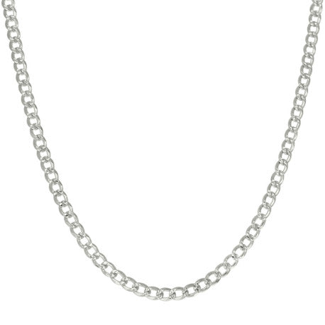 925 Sterling Silver Solid Pave Super Flat Cuban Chain Silver 120 4.7mm