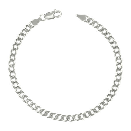925 Sterling Silver Solid Pave Super Flat Cuban Chain Silver 120 4.7mm